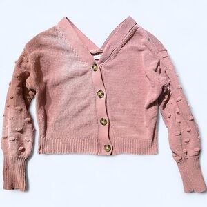 Moon & Madison Pink Button-Up Sweater – Size Small